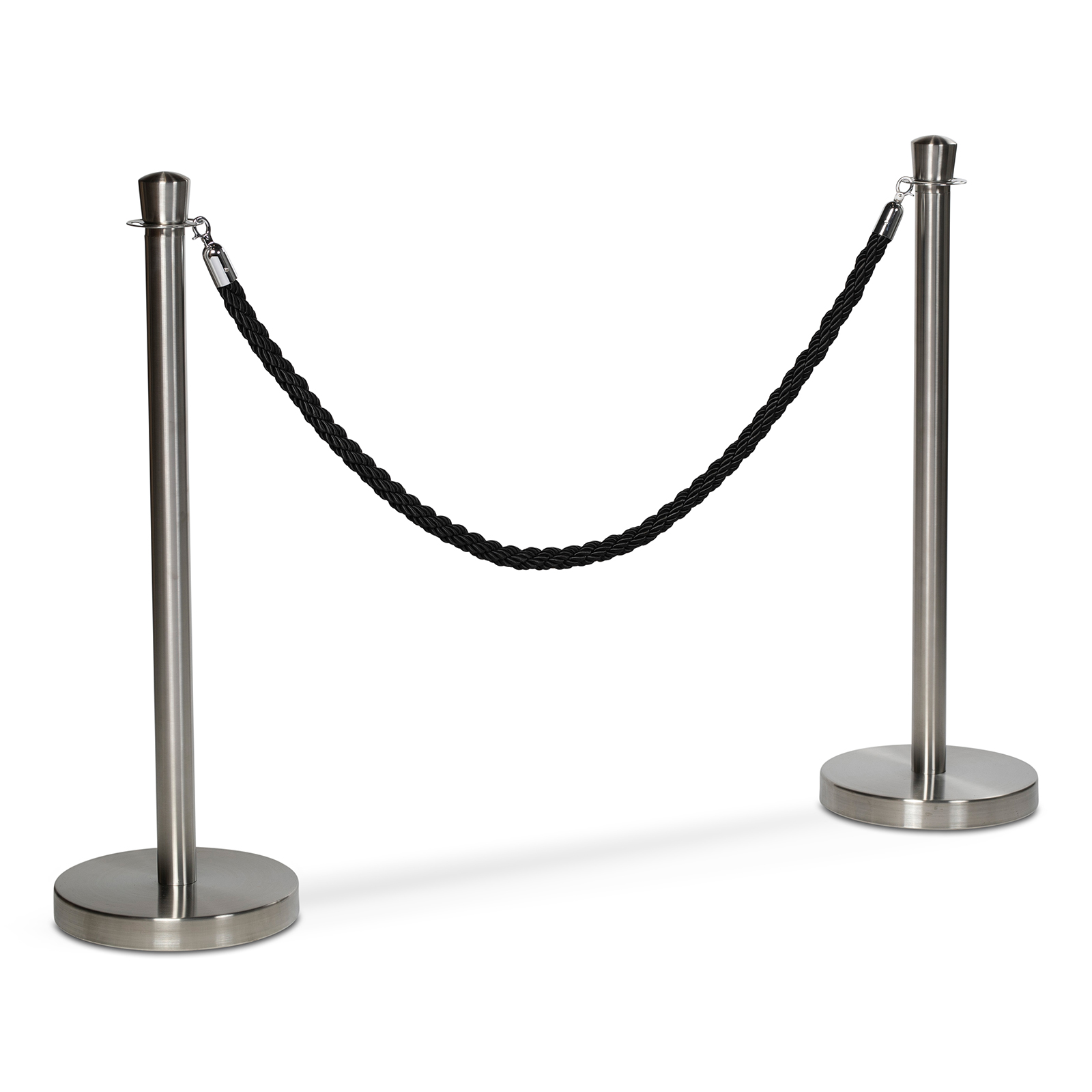 Jonotustolppa, setti 2 tolppaa ja 1 must