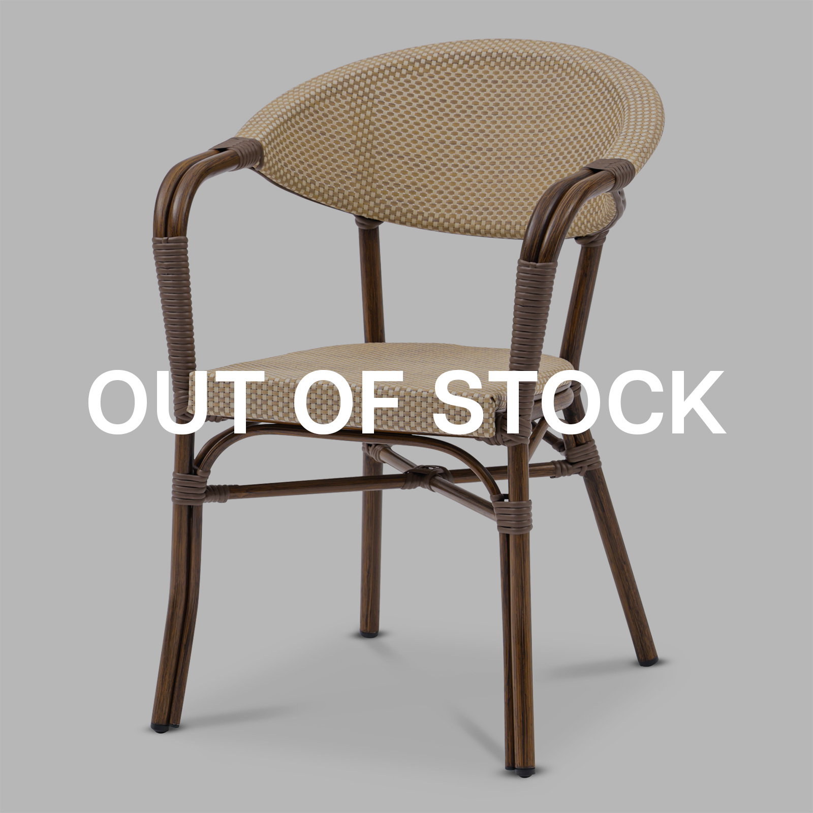 Karmstol Monaco, Brun/natur texteline