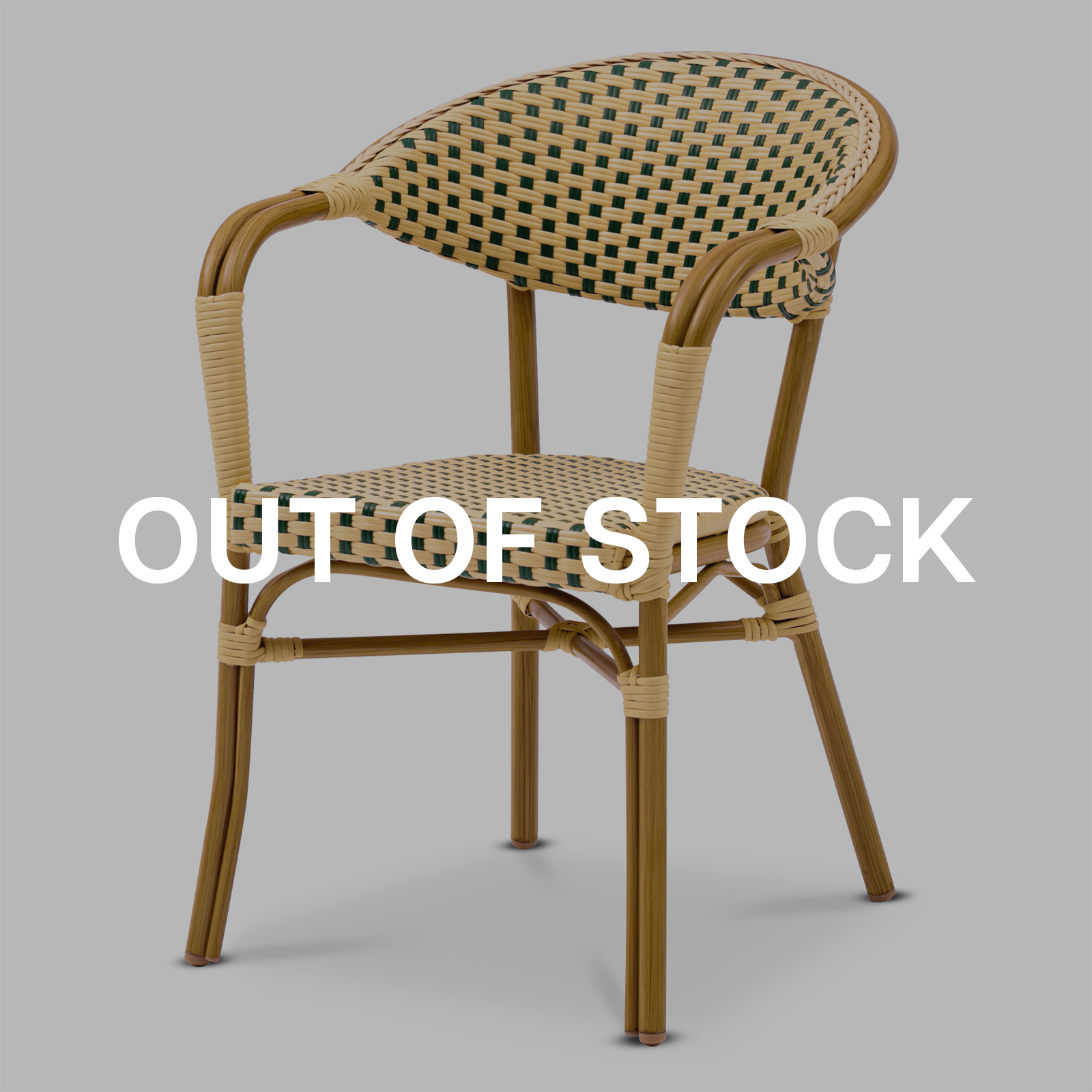 Karmstol Monaco,Grønn/creme fiberrotting